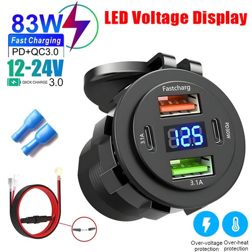 12v 24v dual usb port - usb, car