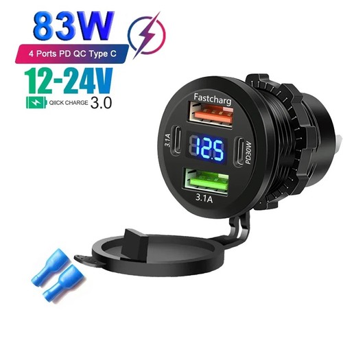 83w port usb car charger - 83w,
