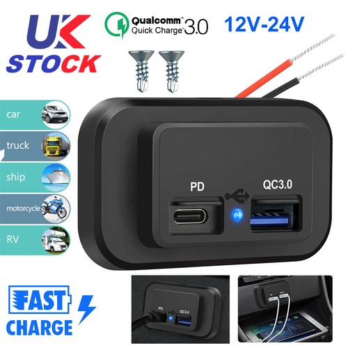 Car 12v 24v type c - car, 12v-24v