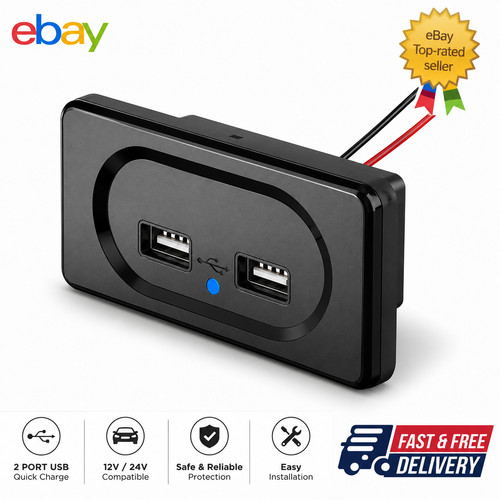Dual usb car charger socket - usb,