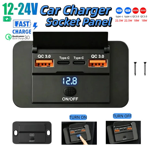 Car 12v 24v - c, usb